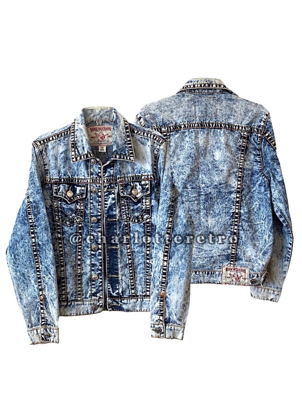 True Religion • Acid Washed Rope Stitched Trucker Jacket - Picture 13 of 14